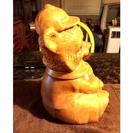 Old Vintage Original DeForest Cookie Jar Smiling Bear 12" Tall 1950s
