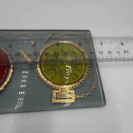 MCM Higgins Art Glass Pocket Watch Paperweight 6.5”x3.5” Signed Vintage