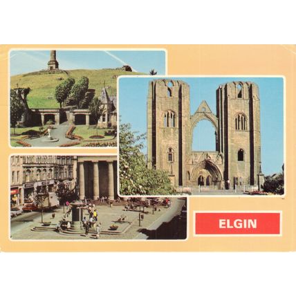 Postcard Elgin, Moray, Scotland multiview. Lady Hill, Cathedral