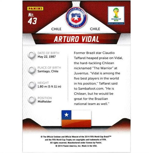 2014 Panini Prizm World Cup - #43 - Arturo Vidal