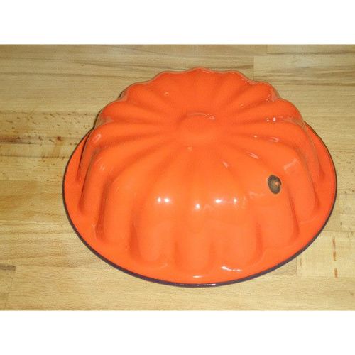 Bright Orange Shabby Chic Enamel Jelly Mould