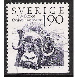 Fa 1292: 1 Kr. 90 violet Mouintain World: Musk-ox (Ovibus Muschalus).