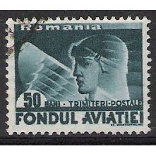 Zm Mi 20: 50 b. blue-green Postal Tax Stamp: Aviation Fund, comb perf. 14:14½