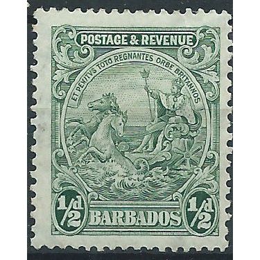 Barbados 1925 SG230 1/2d Green Mounted Mint.. .