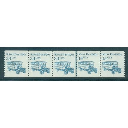 2123 3.4c School Bus Fine MNH Dry Gum PNC 2/5 V0173