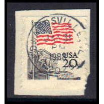 Used 1894 20c U.S. Flag Edwardsville, IL. E0402