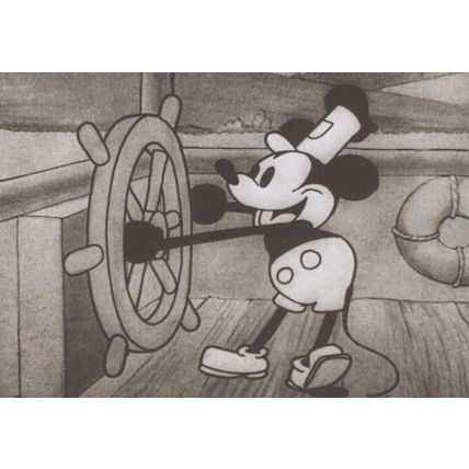 Mickey Mouse Steamboat Willie Cartoon Storyboard Sketch Postcard