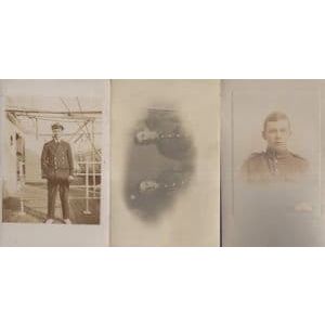 Military Soldier Sailor Smoking A Pipe 3x Old RPC Postcard s