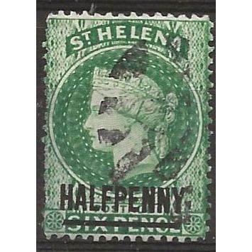 St Helena 1884 SG34 1/2d Emerald Green Wmk Crown CA Good/Fine Used ..