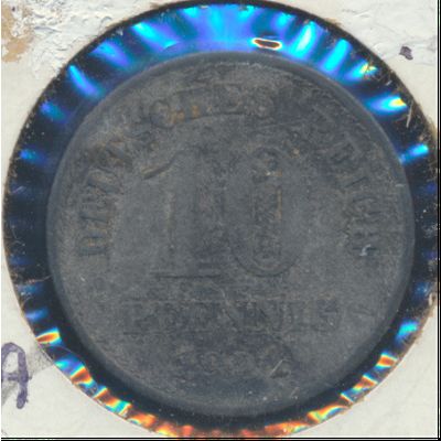 1921 German 10 Pfennig Iron Coin