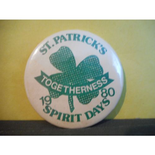 St.Patrick's School Spirit Days Pinback 1980 Newfoundland