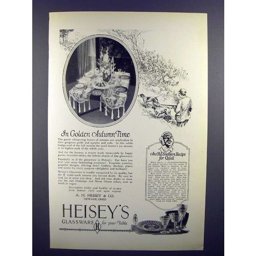 1926 Heisey's Glassware Ad - In Golden Autumn Time
