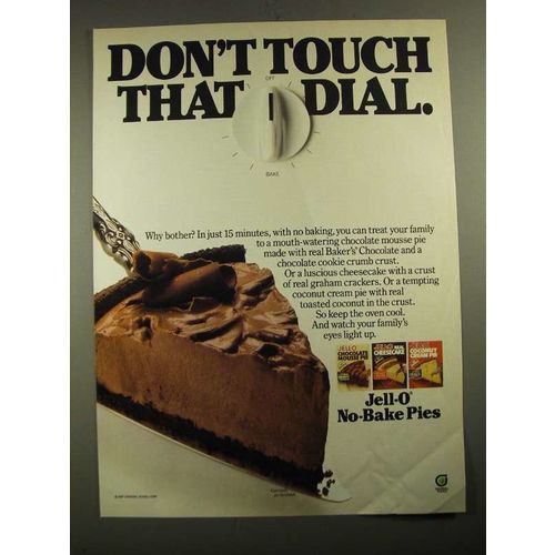 1987 Jell-O No-Bake Pies Ad - Don't Touch That Dial