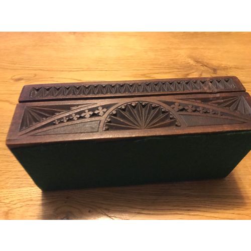 Wooden Chip Art Trinket Collectable Box with Hinged Cover
