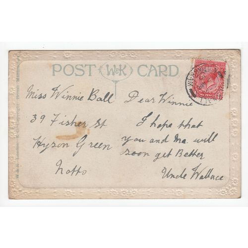 With Love from all at Hucknall Postcard 1910 Nottinghamshire