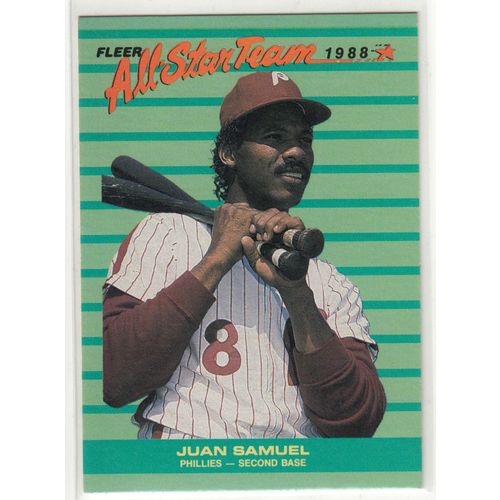 1988 Fleer All Star Team insert baseball card #10 Juan Samuel - Phillies
