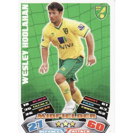Match Attax 2011/2012 210 Wesley Hoolahan Norwich City
