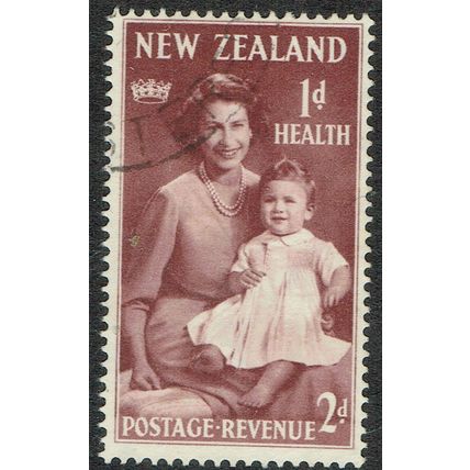 New Zealand 1950 Health Stamp 2d+1d Plum SG702 FU