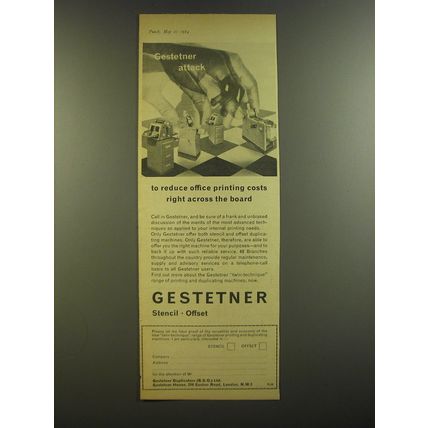 1964 Gestetner stencil and offset duplicating machines Advertisement