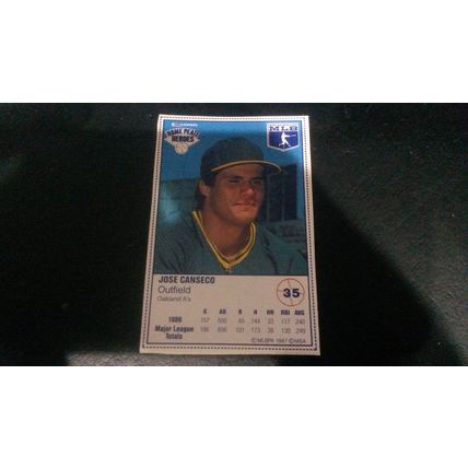 1987 Kraft Dinners Home Plate Heroes Card # 35 Jose Canseco Ex (5) Athletics