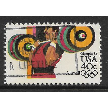 USA 1983 OLYMPIC GAMES LOS ANGELES 40c WEIGHT LIFTING SG A2025 FINE USED