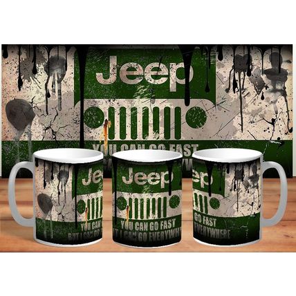 Vintage Distressed Jeep Oil Can Mug Retro Coffee Cup / Perfect Gift