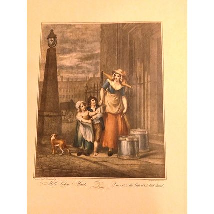 Francis Wheatley Cries of London Milk Below Maids Antique Art Print - No Frame