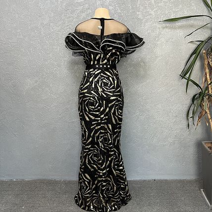 Plus Size Evening Dress, Long Skirt, Lotus Leaf Luxury African Women's Clothing