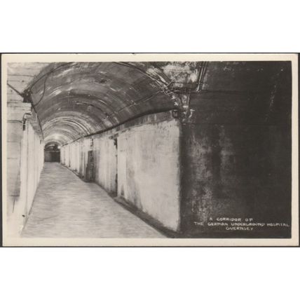 A Corridor of the German Underground Hospital, Guernsey, c.1950s - RP Postcard