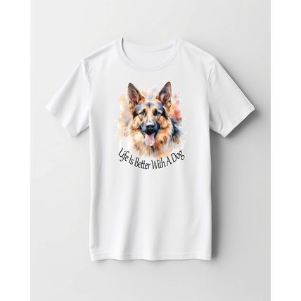 GERMAN SHEPHERD PRINTED T SHIRT -SUBLIMATION T SHIRT WITH FREE DELIVERY