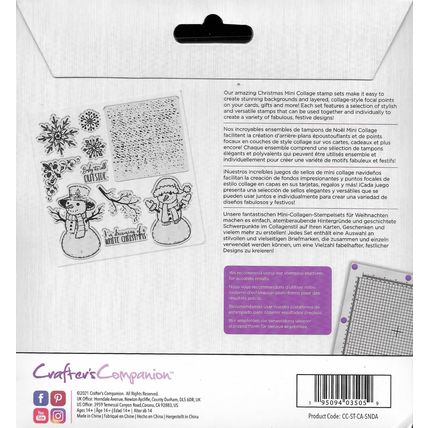 Crafter's Companion. Snow Day Clear Stamp Set. Stamping Cardmaking Scrapbooking
