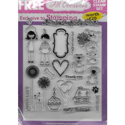 All Occasions Stamp Set. App 18x22cm. Stamping Cardmaking Scrapbooking Crafts