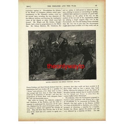 Sappers Destroying Russian Trenches, Crimea, Book Illustration (Print), c1895