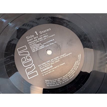 VANGELIS Heaven and Hell LP vinyl record 1975 1st issue Blade Runner electronica