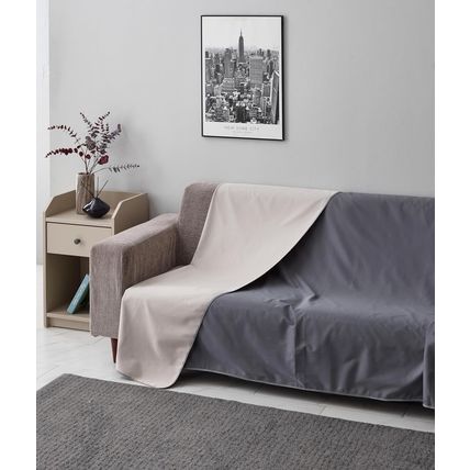 Waterproof Blanket for Bed Intimacy, Queen & King Size (95"X 90", Grey/Beige), W