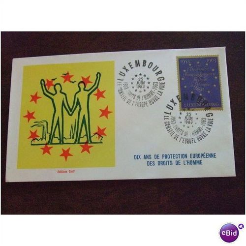 1963 Luxembourg European Human Rights First Day Cover