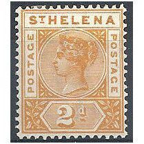 St Helena 1896 SG49 2d Orange-Yellow Mounted.Mint.