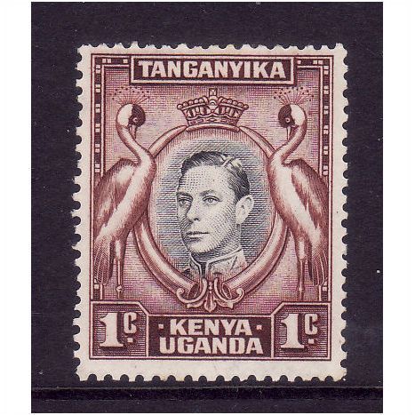 Kenya Uganda & Tanganyika 1945 1c Black and Red Brown SG 131a m / mint