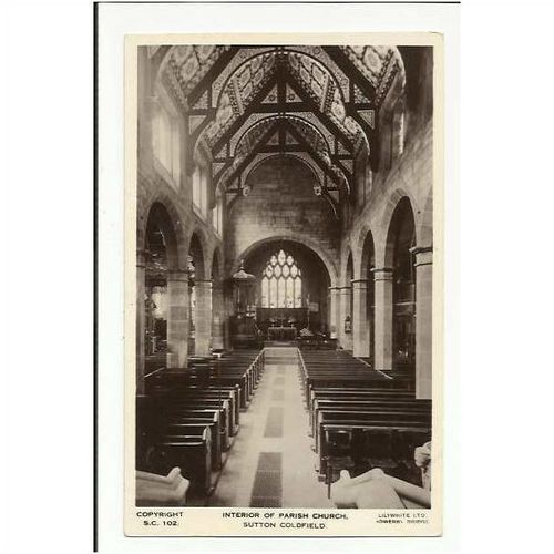 Warwickshire SUTTON COLDFIELD Church Interior Postcard by Lilywhite (S.C. 102)