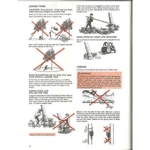 Operator's Safety Manual Husqvarna Chain Saws 101 87 34-96 Rev. 3-03/25/93