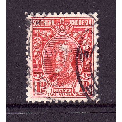 SOUTHERN RHODESIA 1931 SG 16b 1d SCARLET FINE USED#2