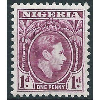 Nigeria 1950 SG50ba 1d Bright Purple Perf 11.5 Mounted Mint ....