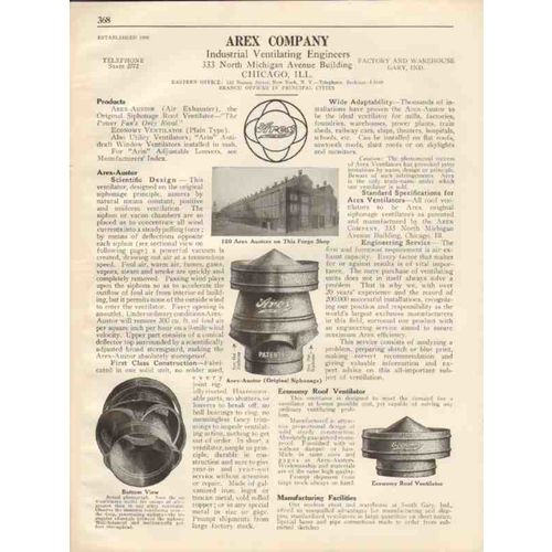 arex company 1931 arex-austor industrial ventilating vintage catalog