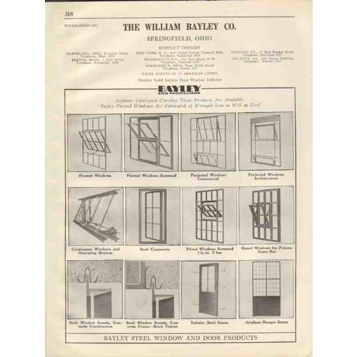 william bayley company 1931 iron steel windows doors vintage catalog
