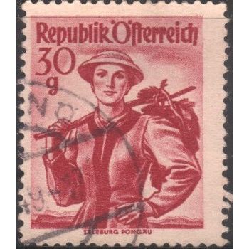 Austria 1948 - SG1114 - 30g red - "Salzburg Pongau" - used