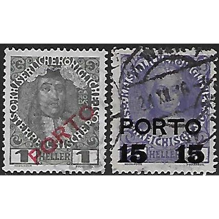 Po Mi 58/9: Definitive Postage Stamps Overprinted 'Porto.'
