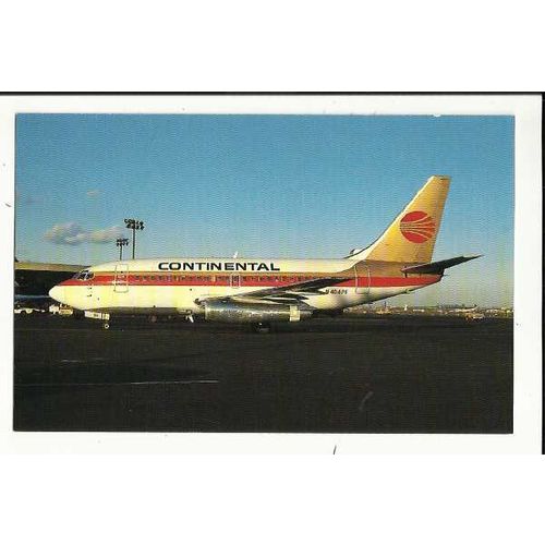 Aviation CONTINENTAL AIRLINES BOEING 737-130 Postcardby AirlinerCard (ALC-001)