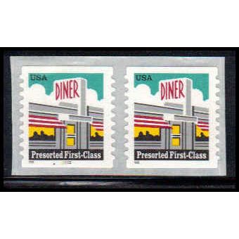 3208Av 25c Diner Very Fine MNH CNP Left 22222 SQ PA1945