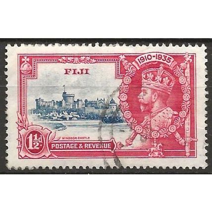 Fiji 1935 SG242 1 1/2d Deep Blue & Carmine Silver Jubilee Fine Used ..