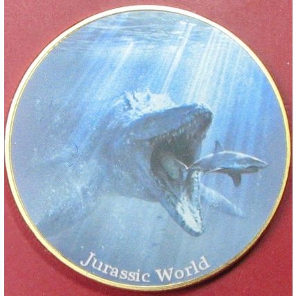 Jurassic World. Challenge Coin, Souvenir. Gold Tone. e94
